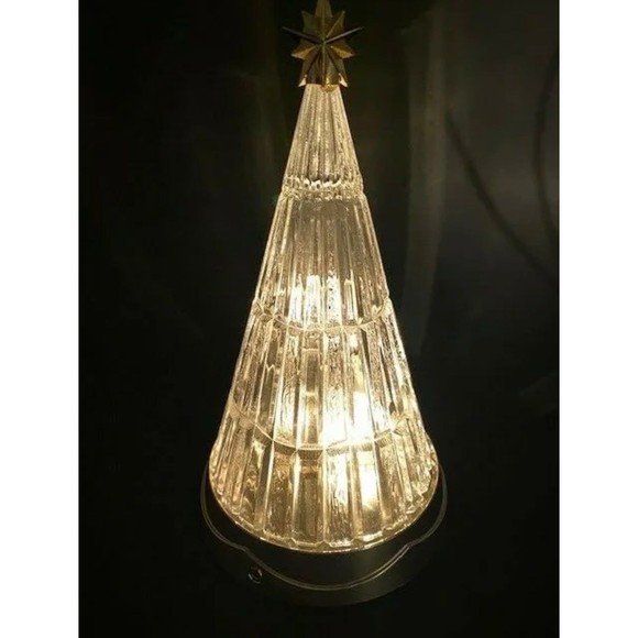 Vintage Lead Crystal Lighted Christmas Holiday Tree St George USA Original Box - Picture 5 of 11